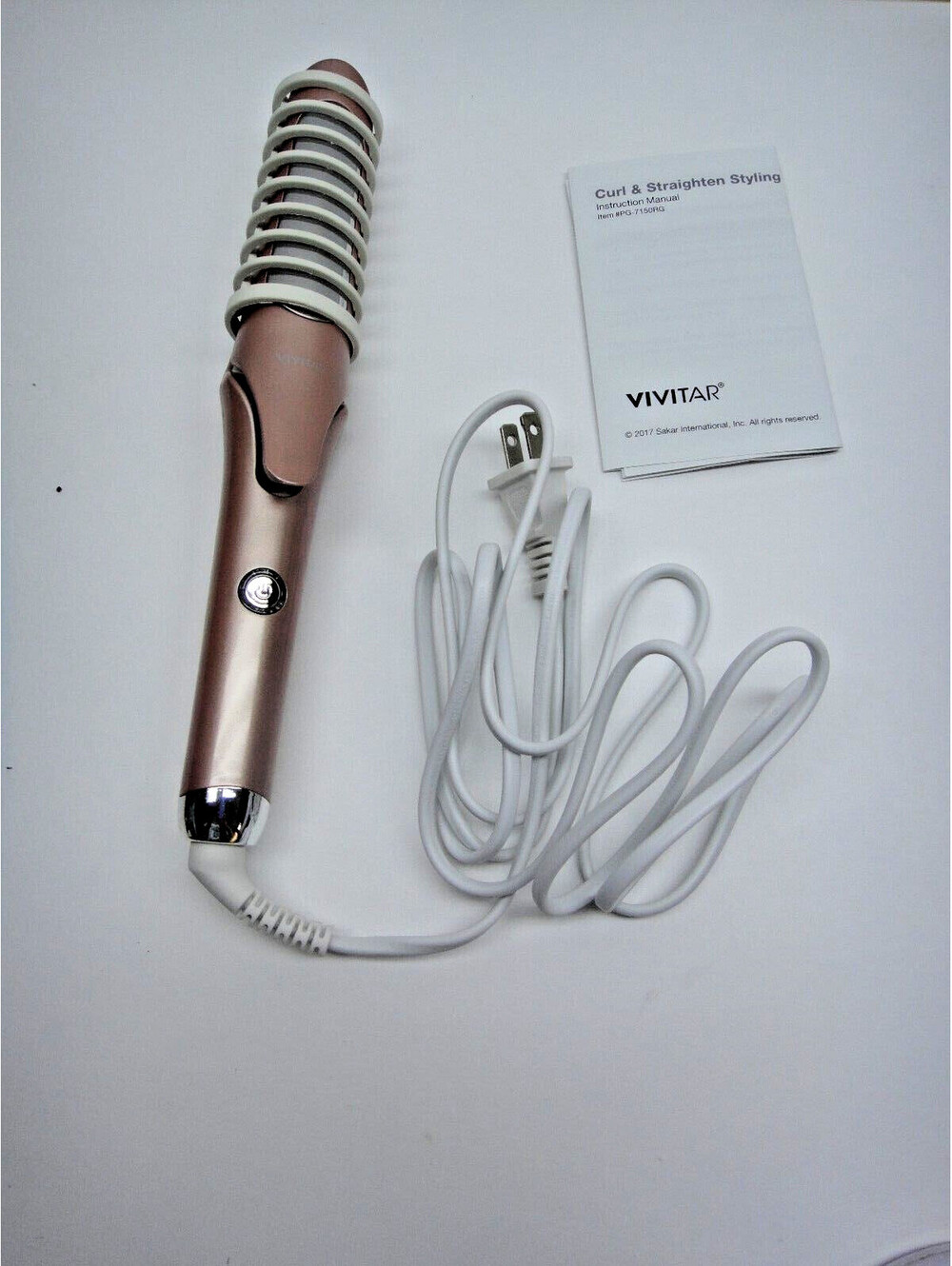 Vivitar 2-1 Curl & Straighten Styling Curling iron Straightener PG-7 Rose Gold